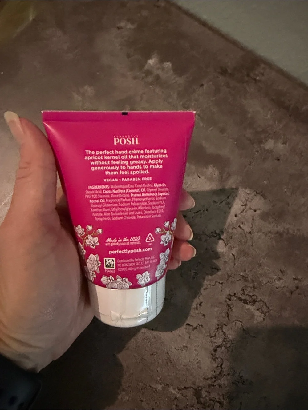 Posh Hand Cream Tube - Bright Pink Floral Design